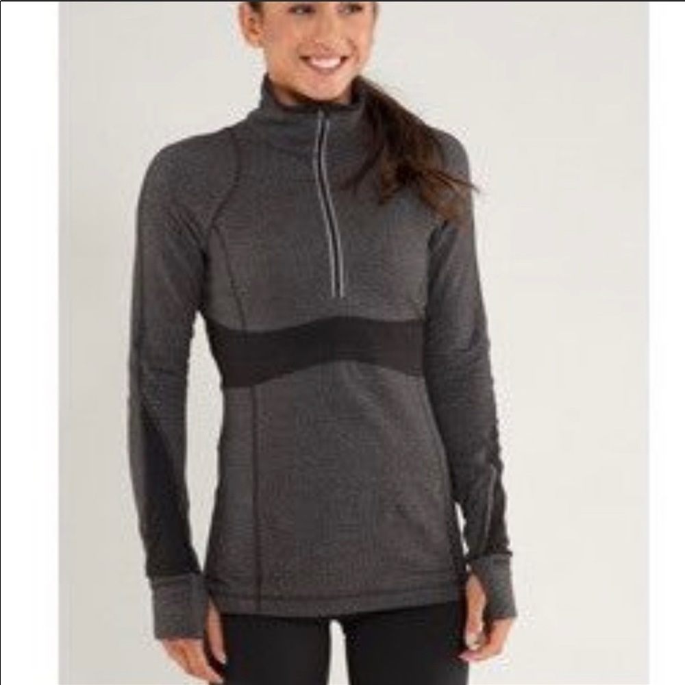 LULULEMON | Full Tilt Gray Herringbone 1/4 Zip